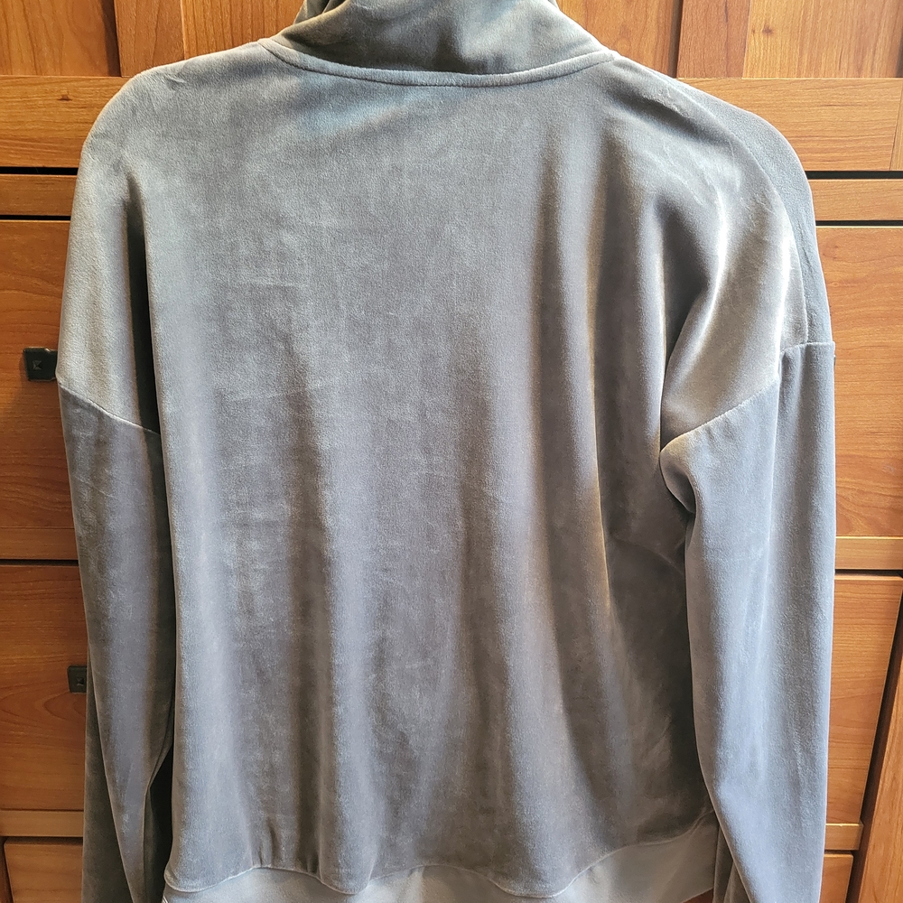 Champion Gray Zip Up Sweater with Drawstring Collar - Picture 2 of 3